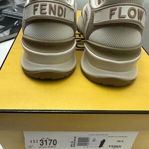 Fendi Women's Beige Flow Sneakers